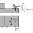 SET 2x Balama usa cu lezena incadrata BLUM MODUL 95°, 3mm,  cu arc suruburi, fara amortizare + placuta fixare