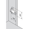 SET 2x Balama usa cu lezena incadrata BLUM MODUL 95°, 3mm,  cu arc suruburi, fara amortizare + placuta fixare