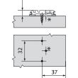 SET 2x Balama standard aplicata BLUM CLIP TOP BLUMOTION 110°, cu amortizare + placuta fixare excentric