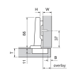 SET 2x Balama standard aplicata BLUM CLIP 100°, fara arc suruburi, fara amortizare + placuta fixare