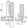 SET 2x Balama standard aplicata BLUM CLIP 100°, cu arc suruburi, fara amortizare + placuta fixare