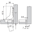 SET 2x Balama standard incadrata BLUM CLIP 100°, cu arc suruburi, fara amortizare + placuta fixare
