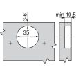 SET 2x Balama standard incadrata BLUM CLIP 100°, cu arc suruburi, fara amortizare + placuta fixare