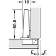 SET 2x Balama aplicata HAFELE Metalla A50-110 Slide-On, cu arc suruburi 45/9.5 S, fara amortizare + placuta fixare