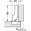 SET 2x Balama HAFELE Metalla A50-110 Slide-On, semiaplicata cu arc suruburi 45/9.5 S, fara amortizare + placuta fixare