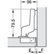 SET 2x Balama incadrata HAFELE Metalla M110 SM 105°, cu arc suruburi 48/6, fara amortizare + placuta fixare excentric