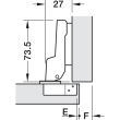 SET 2x Balama semiaplicata HAFELE Metalla M110 SM 105°, cu arc suruburi 48/6, cu amortizare + placuta fixare excentric
