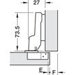 SET 2x Balama semiaplicata HAFELE Metalla M110 SM 105°, cu arc suruburi 48/6, fara amortizare + placuta fixare excentric
