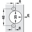 SET 2x Balama semiaplicata HAFELE Metalla SM Combi 110°, cu arc suruburi 48/6, cu amortizare + placuta fixare