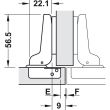 SET 2x Balama semiaplicata HAFELE Metallamat A/SM 110°, cu arc suruburi 48/6, fara amortizare + placuta fixare