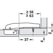 SET 2x Balama usa cu lezena HAFELE Metallamat A/SM 92°, cu arc suruburi 48/6, fara amortizare + placuta fixare