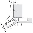 SET 2x Balama utilizare unghiulara +30° HAFELE Metallamat A/SM 92°, cu arc suruburi 48/6, fara amortizare + placuta fixare