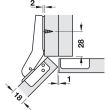 SET 2x Balama utilizare unghiulara +45° HAFELE Metallamat A/SM 92°, cu arc suruburi 48/6, fara amortizare + placuta fixare