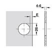 SET 2x Balama usa sticla HAFELE Metalla Mini A 95° semiaplicata cu arc pentru inchidere automata, fara amortizare + capac oala + placuta fixare