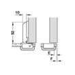 SET 2x Balama usa sticla HAFELE Metalla Mini A 95° aplicata cu arc pentru inchidere automata, fara amortizare + capac oala + placuta fixare