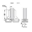 SET 2x Balama usa sticla HAFELE Metalla Mini A 95° semiaplicata cu arc pentru inchidere automata, fara amortizare + capac oala + placuta fixare