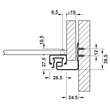 SET Glisiera HAFELE MATRIX UM A30, L=300mm, extragere totala, CP=30kg, cuplaje 3D, deschidere prin apasare (PTO)