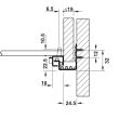 SET Glisiera HAFELE MATRIX UM A25, L=500mm, extragere partiala, CP=25kg, amortizare si cuplaje 1D incluse