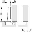 SET 2x Balama aplicata HAFELE Metalla SM Combi 110°, cu arc suruburi 48/6, fara amortizare + placuta fixare