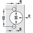 SET 2x Balama aplicata HAFELE Metalla SM Combi 110°, cu arc suruburi 48/6, fara amortizare + placuta fixare