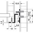 SET Glisiera cu role HAFELE MATRIX R S25 cu extragere partiala si autoinchidere, L=550mm, alb RAL 9003
