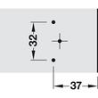 SET 2x Balama usa sticla HAFELE Metalla Mini A 95° semiaplicata cu arc pentru inchidere automata, fara amortizare + capac oala + placuta fixare