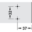 SET 2x Balama HAFELE incadrata Metalla A50-110 Slide-On, cu arc suruburi 45/9.5 S, fara amortizare + placuta fixare