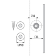 SET TIP-ON BLUM pentru usi mobila versiune scurta cu magnet gri + placuta adaptor