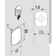 SET TIP-ON BLUM pentru usi mobila versiune scurta cu magnet alb + placuta adaptor