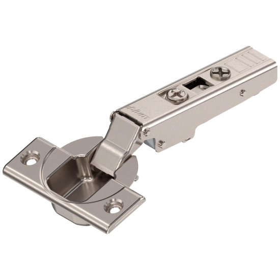 SET 2x Balama standard aplicata BLUM CLIP TOP 110°, fara arc suruburi, fara amortizare + placuta fixare