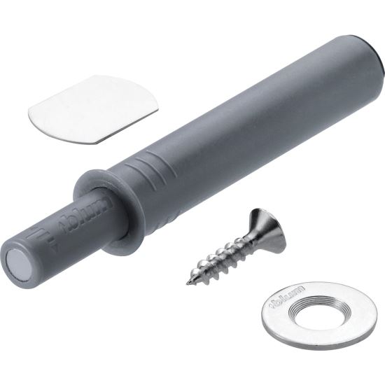 SET TIP-ON BLUM pentru usi mobila versiune scurta cu magnet gri + placuta adaptor