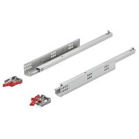 SET Glisiera HAFELE MATRIX UM A25, L=350mm, extragere partiala, CP=25kg, amortizare si cuplaje 1D incluse