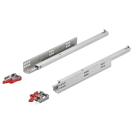 SET Glisiera HAFELE MATRIX UM A25, L=350mm, extragere partiala, CP=25kg, amortizare si cuplaje 1D incluse