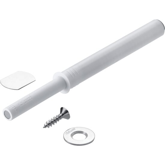 SET TIP-ON BLUM pentru usi mobila versiune lunga cu magnet alb + placuta adaptor
