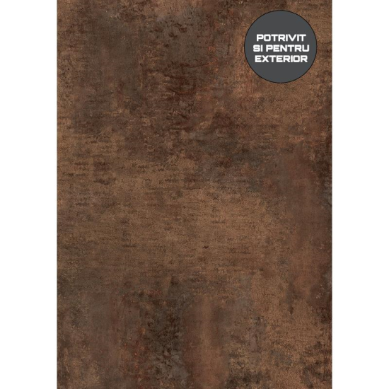 HPL COMPACT Fundermax Patina Bronze 0794 Enduro, miez NEGRU